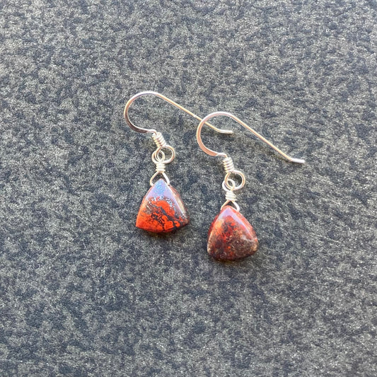 Red Jasper & Sterling Silver Earrings