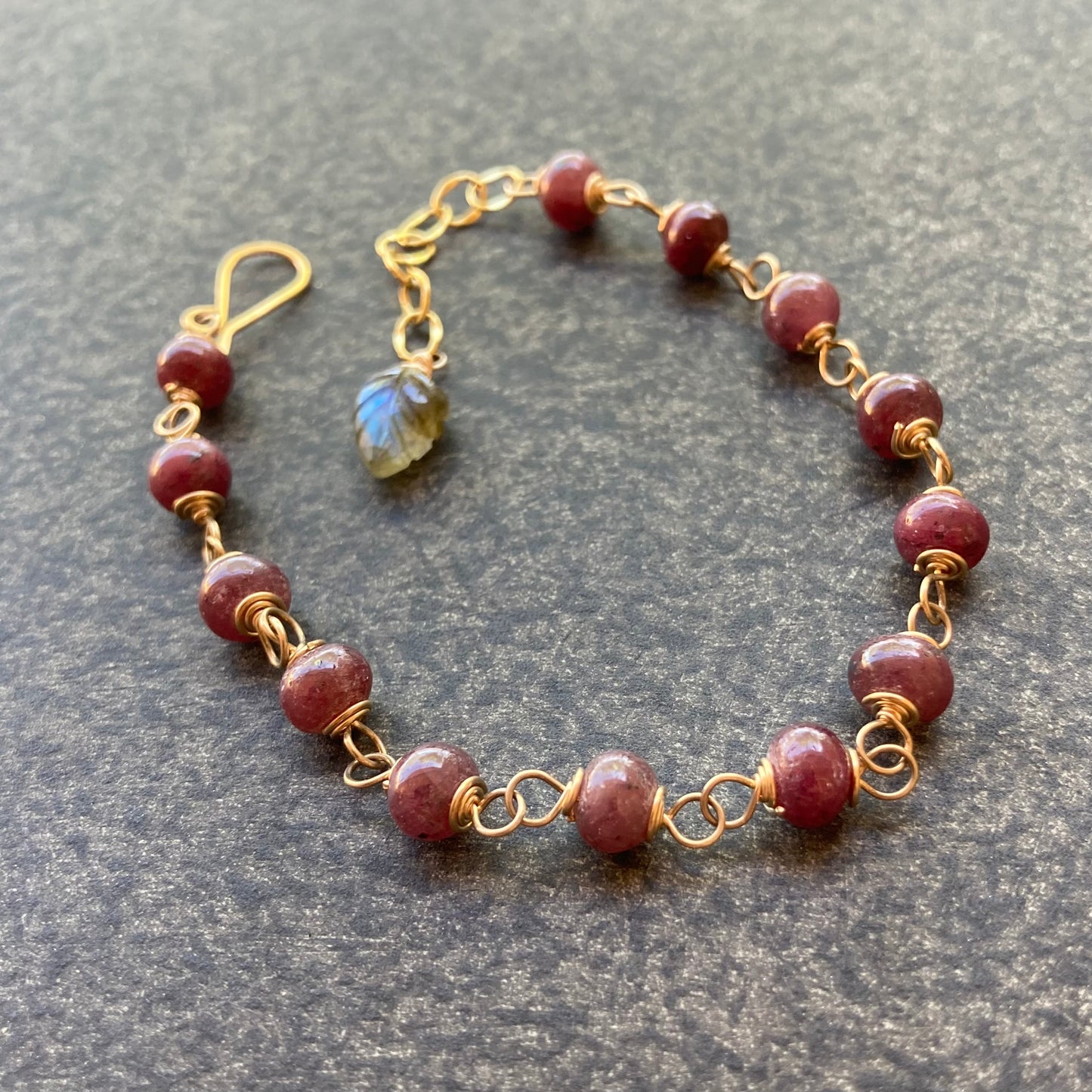 Natural Ruby & Gold Bracelet