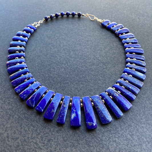 Lapis Lazuli, Pyrite & 14k Gold Wisdom Keeper Collar