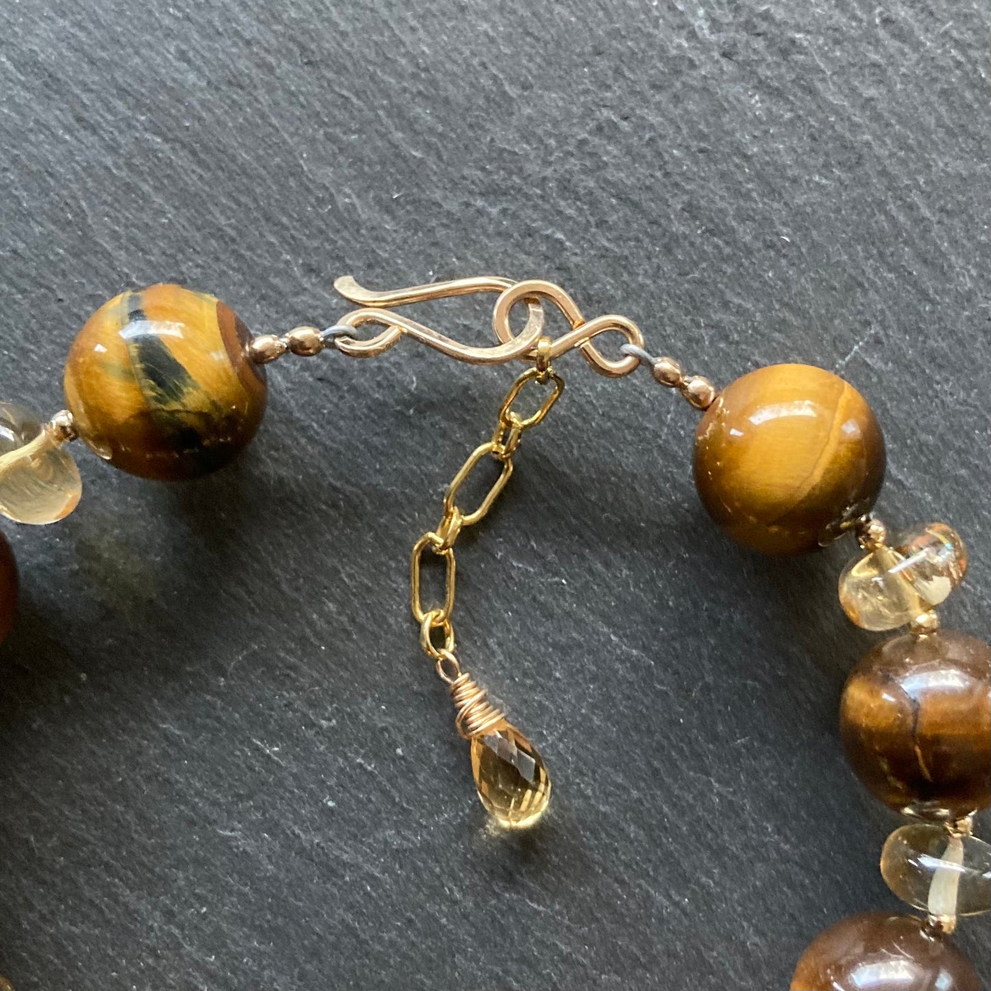 Tiger’s Eye, Citrine & Gold Bracelet