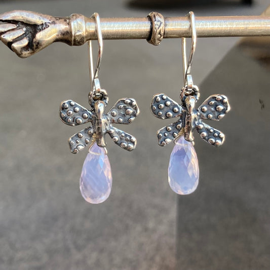 Scorolite & Sterling Silver Butterfly Earrings
