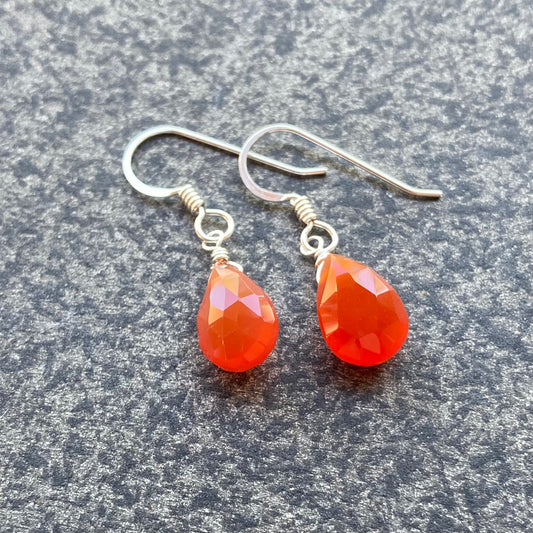 Carnelian & Sterling Silver Earrings