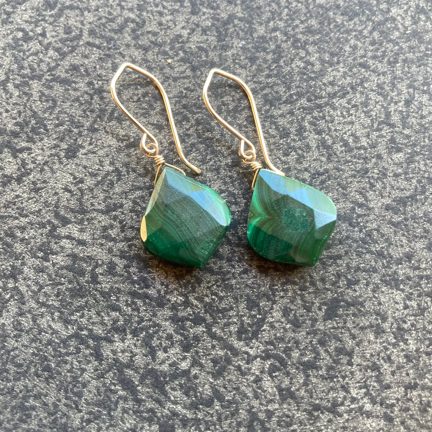 Malachite & Gold Earrings