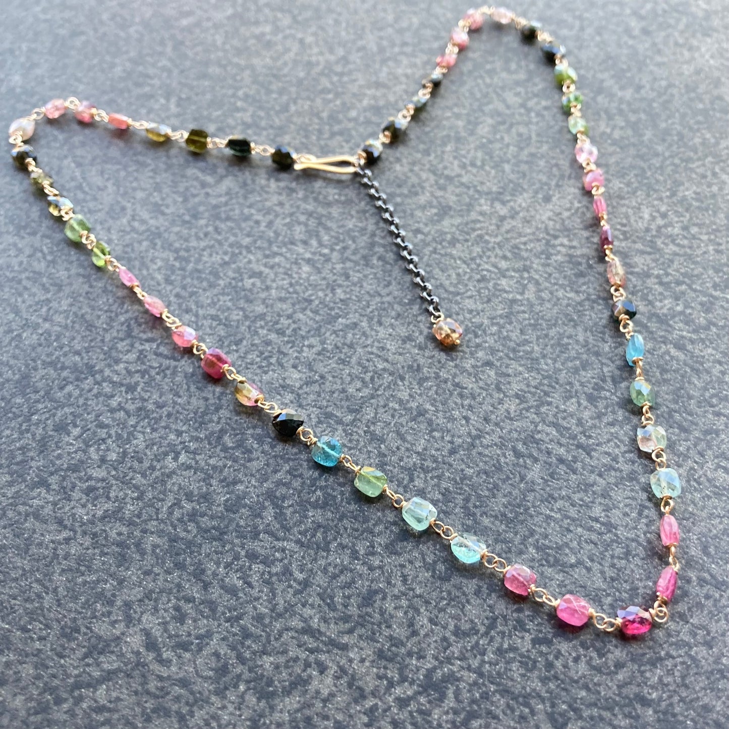 Multicolor Tourmaline & Mixed Metal Necklace