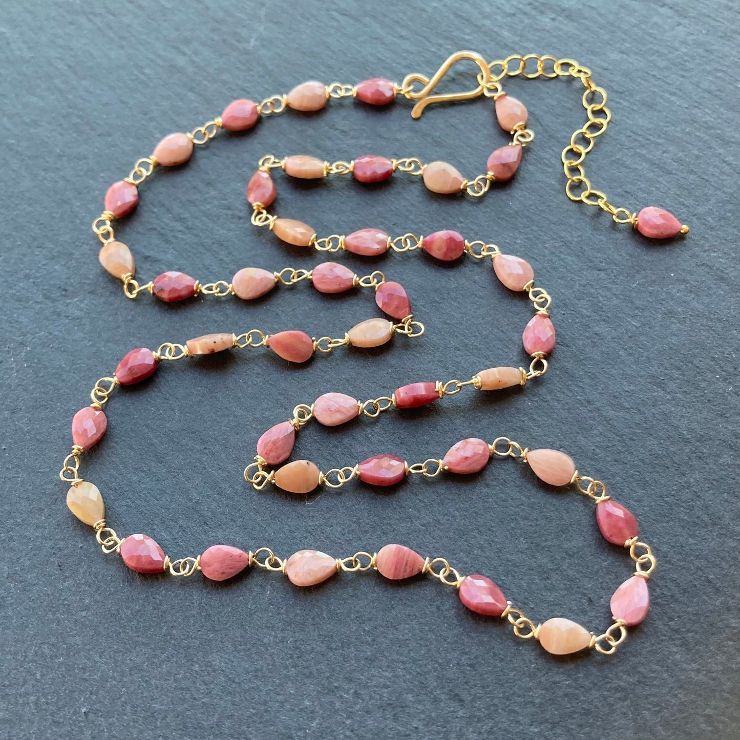 Rhodonite & Gold Necklace