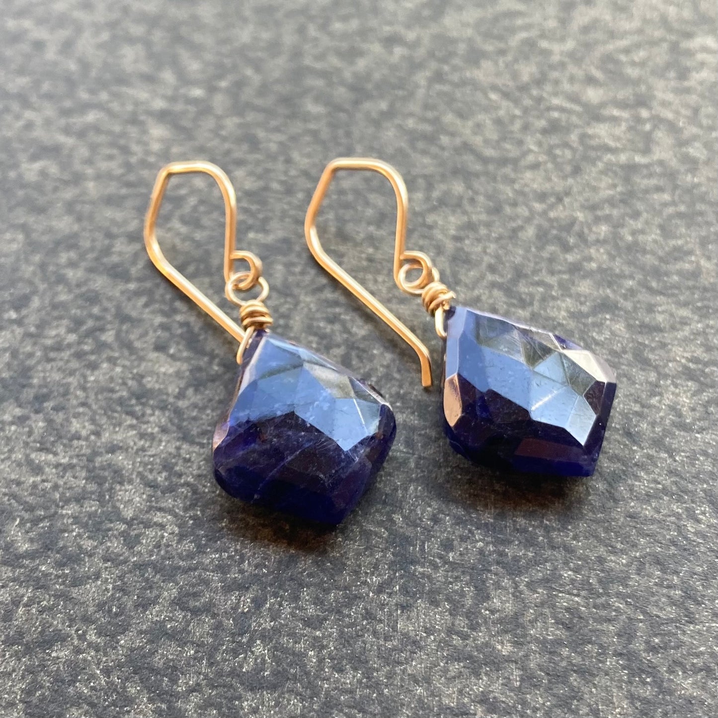 Sodalite & Gold Earrings