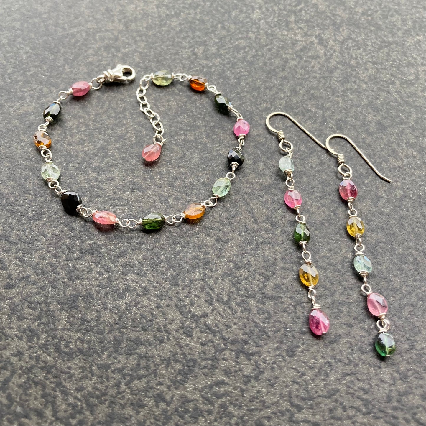 Multicolor Tourmaline & Sterling Silver Earrings