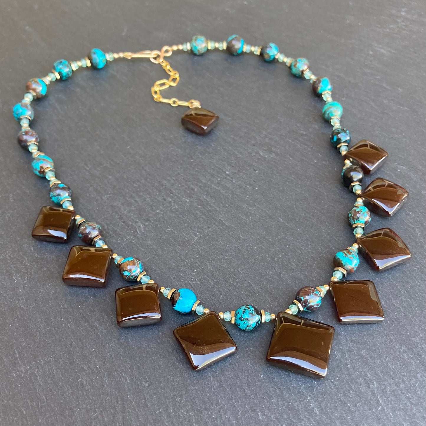 Chalcedony, Shattuckite & Gold Collar