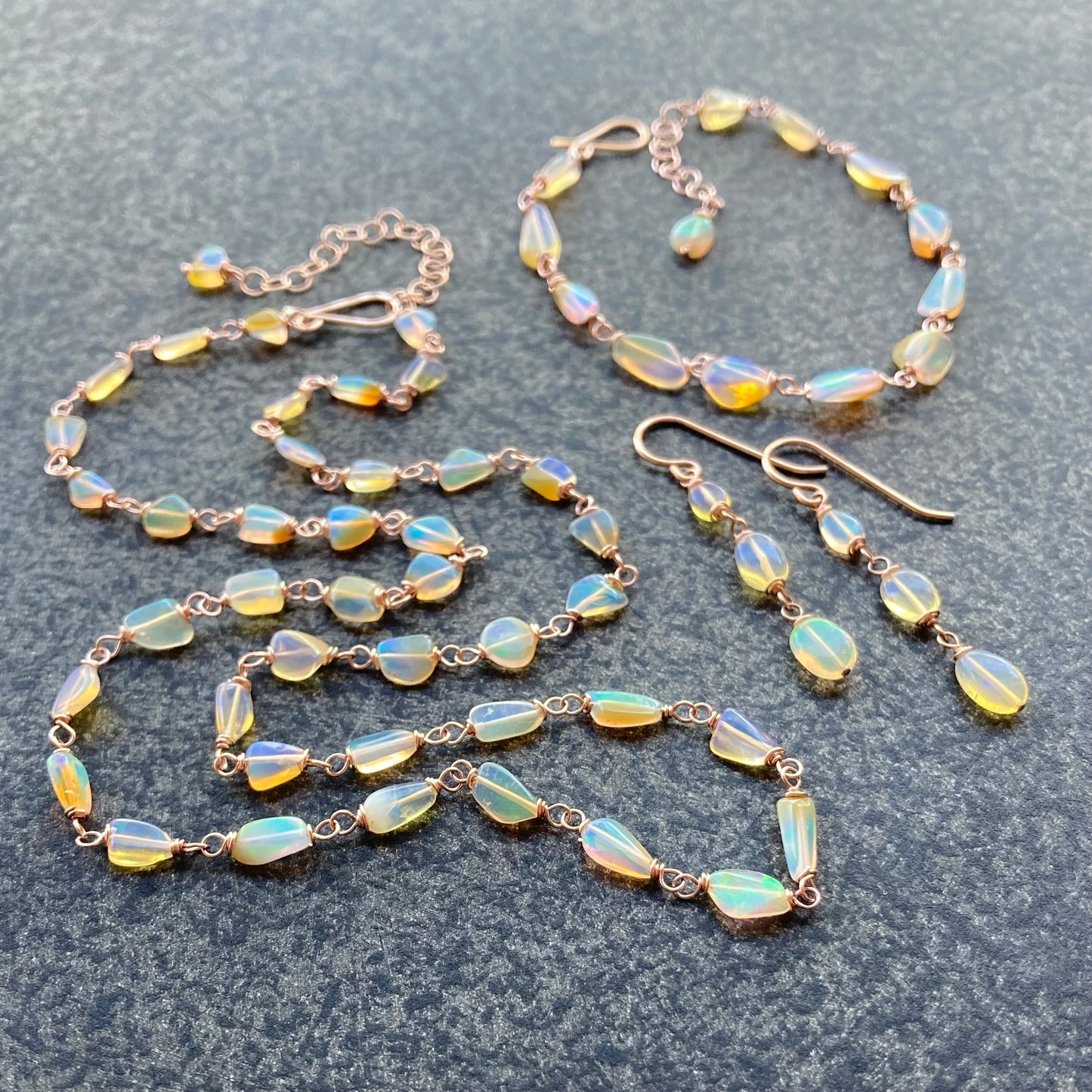 Ethiopian Opal & 14k Rose Gold Earrings