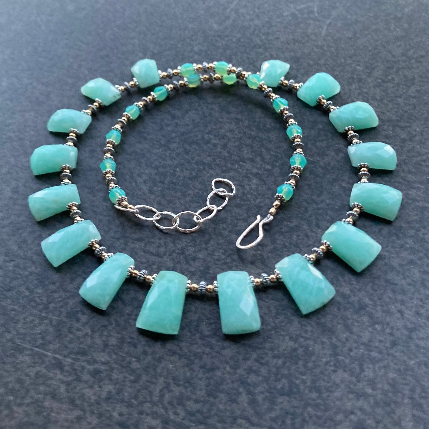 Amazonite & Mixed Metal Collar