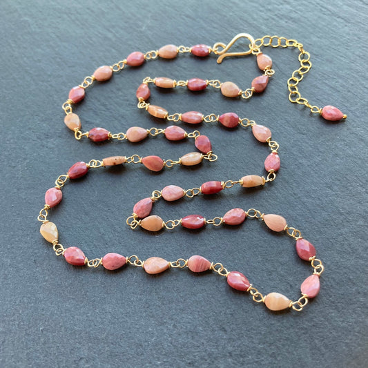 Rhodonite & Gold Necklace