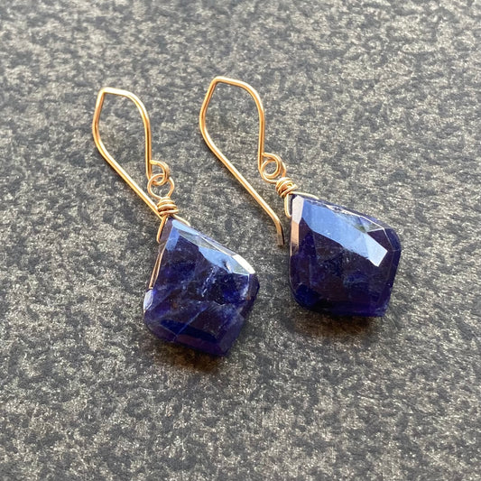 Sodalite & Gold Earrings