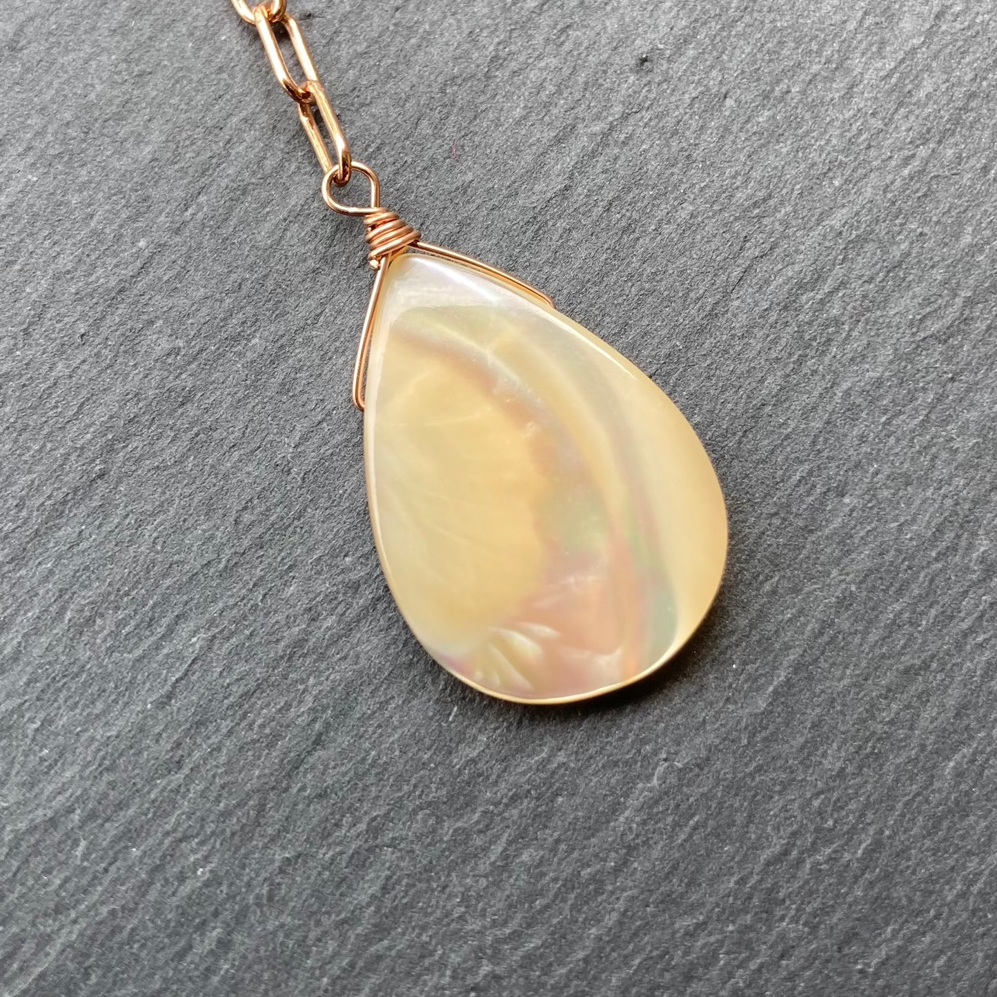 Mother of Pearl & Rose Gold Convertible Lariat Necklace