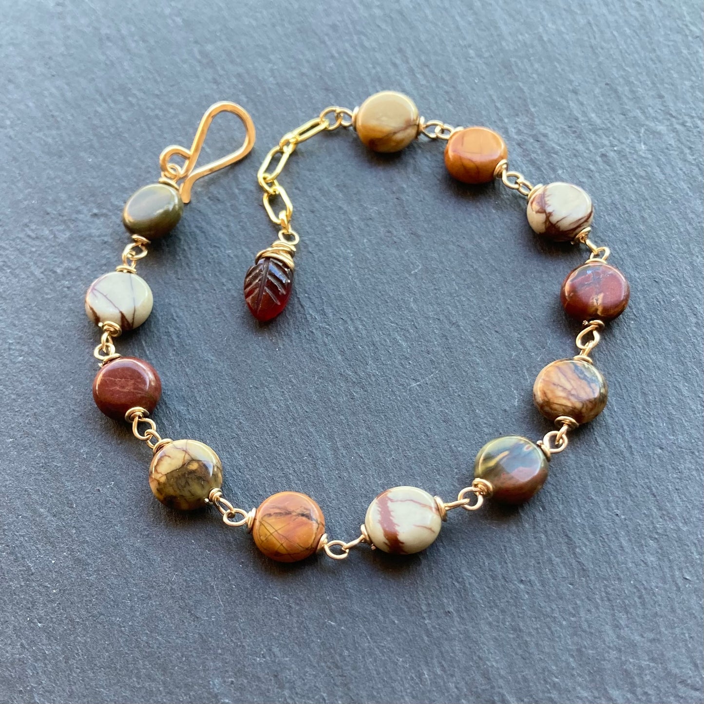 Red Creek Jasper & Gold Bracelet
