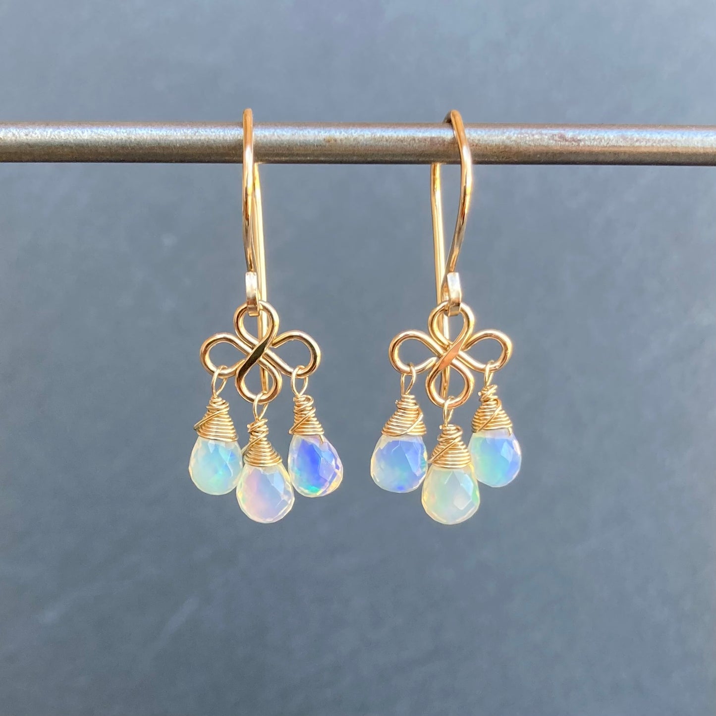 Ethiopian Opal & Gold Earrings