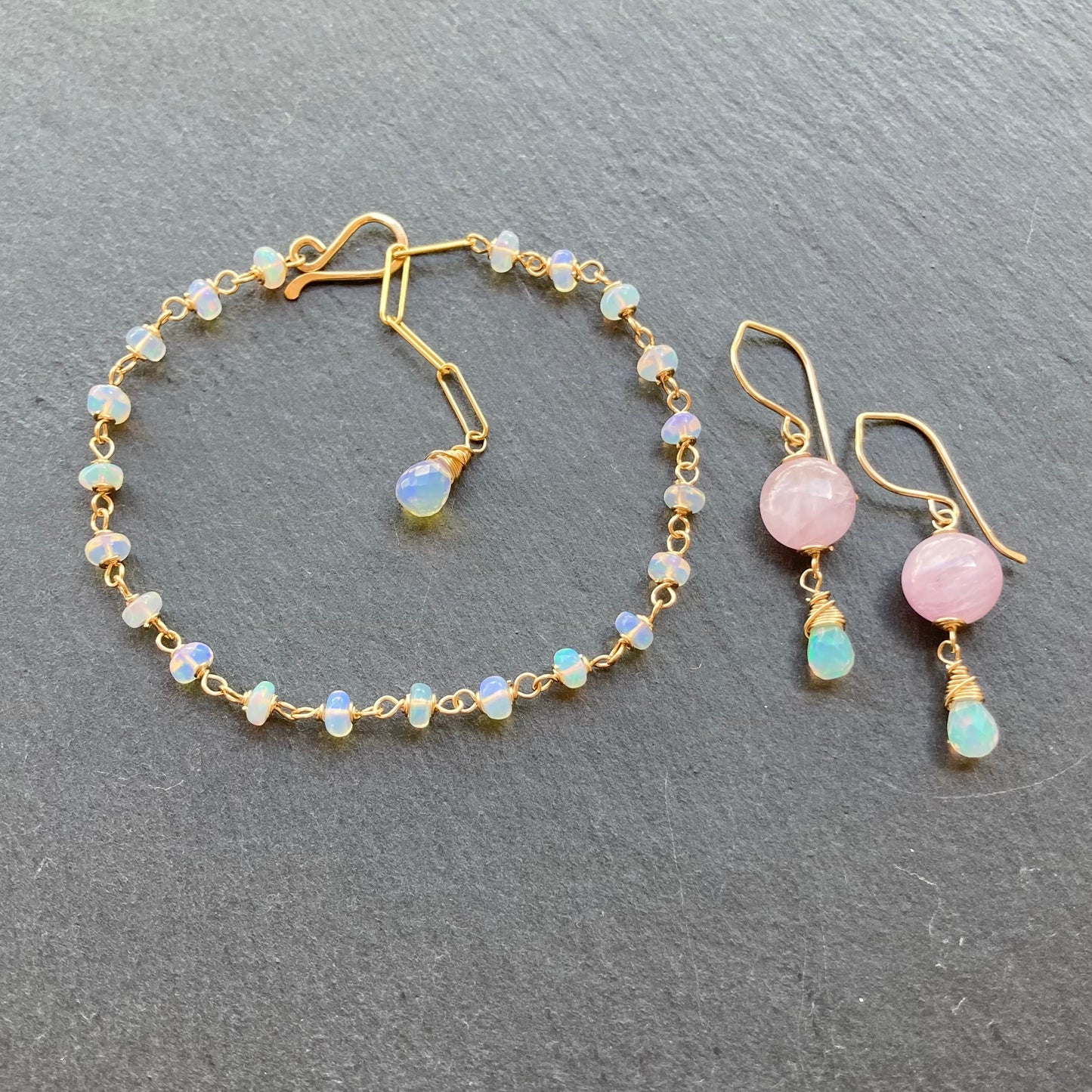 Ethiopian Opal & Gold Bracelet