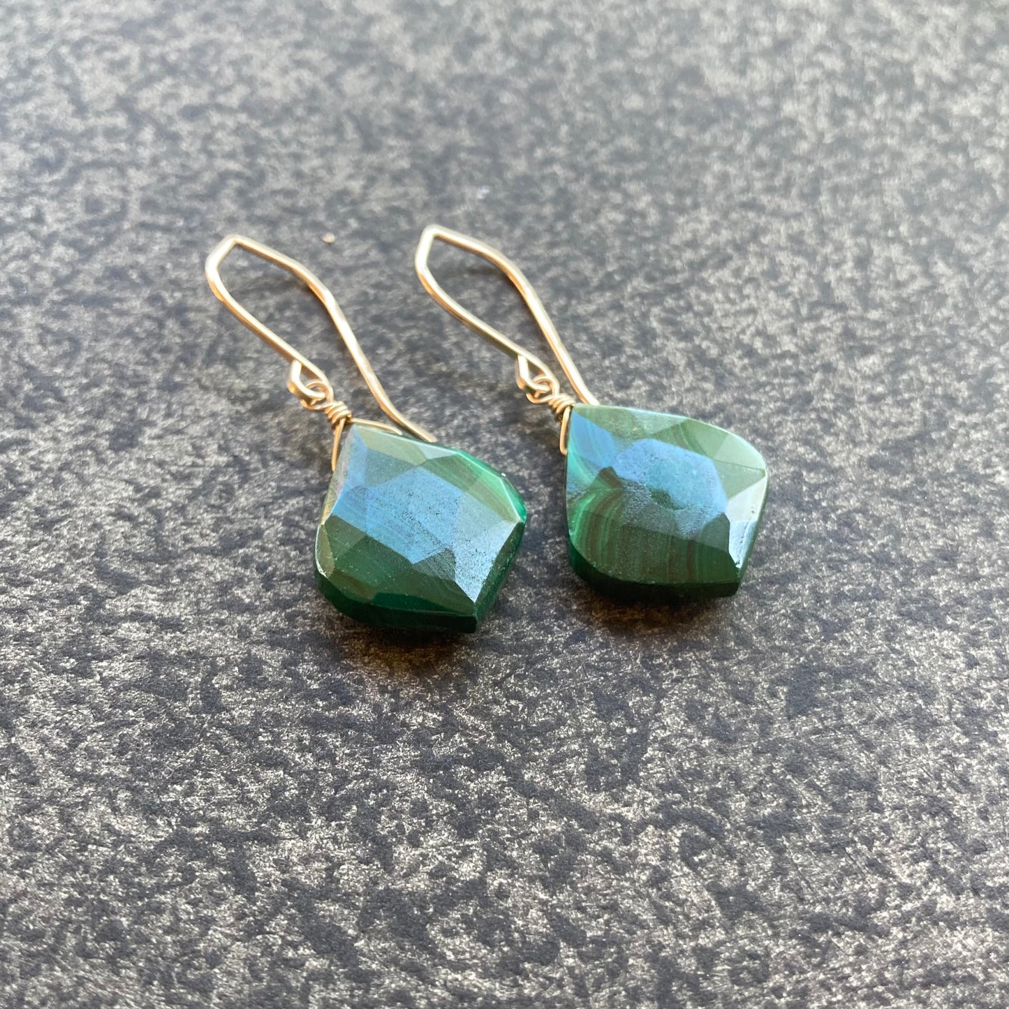 Malachite & Gold Earrings