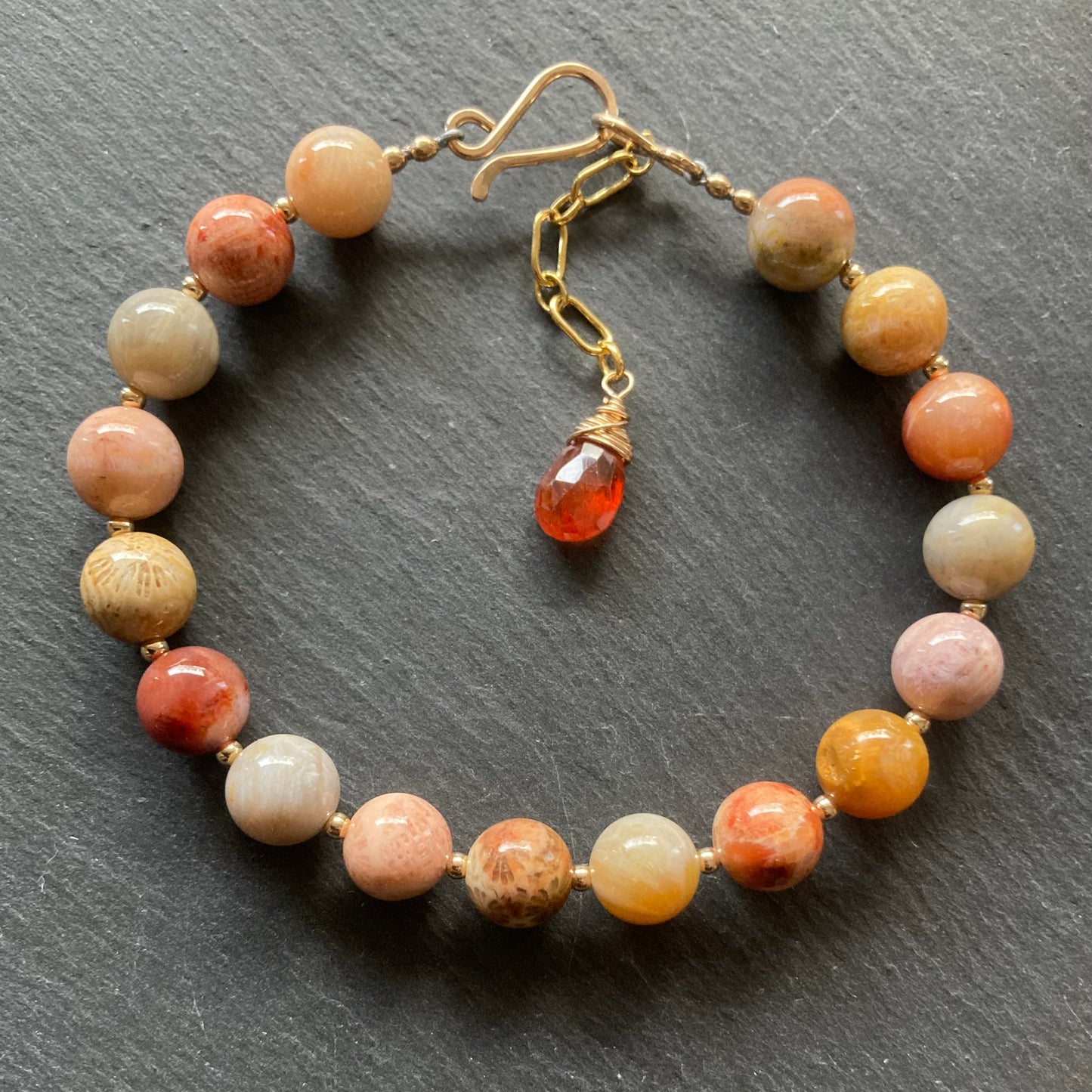 Fossil Coral & Gold Bracelet