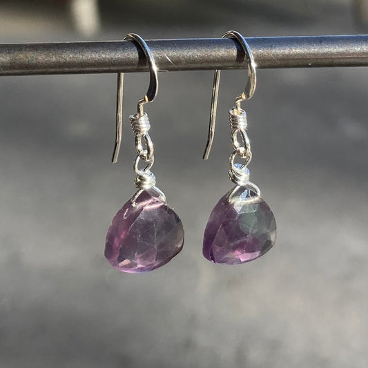 Fluorite & Sterling Silver Earrings