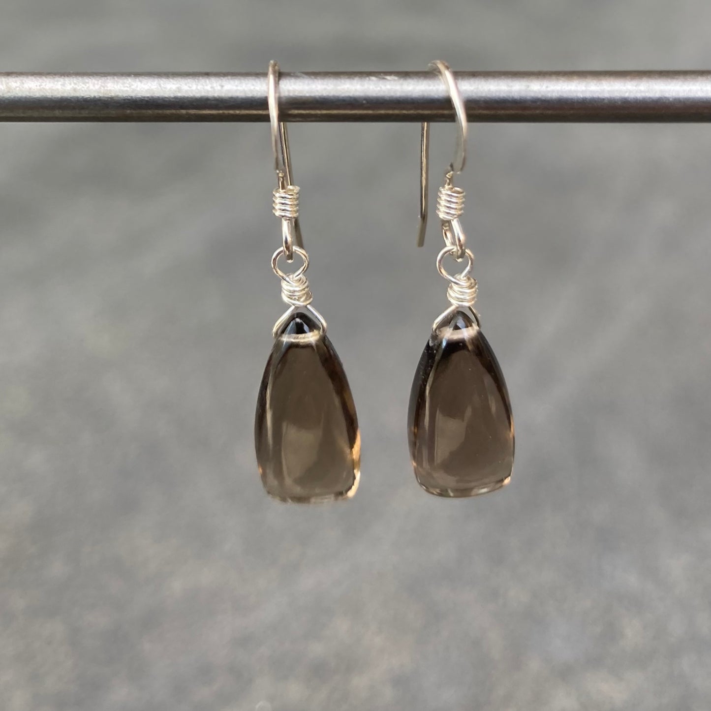 Smoky Quartz & Sterling Silver Earrings