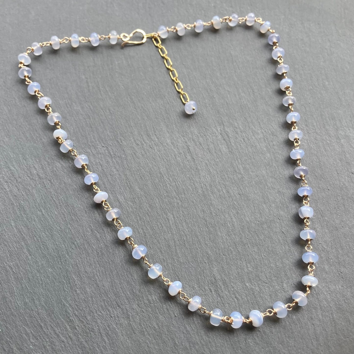 Blue Lace Agate & Gold Necklace