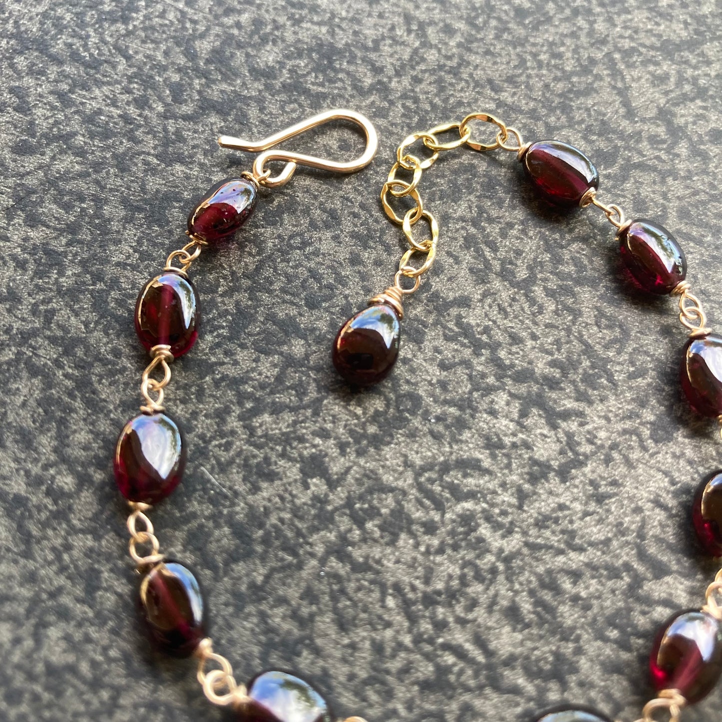 Rhodolite Garnet & Gold Bracelet