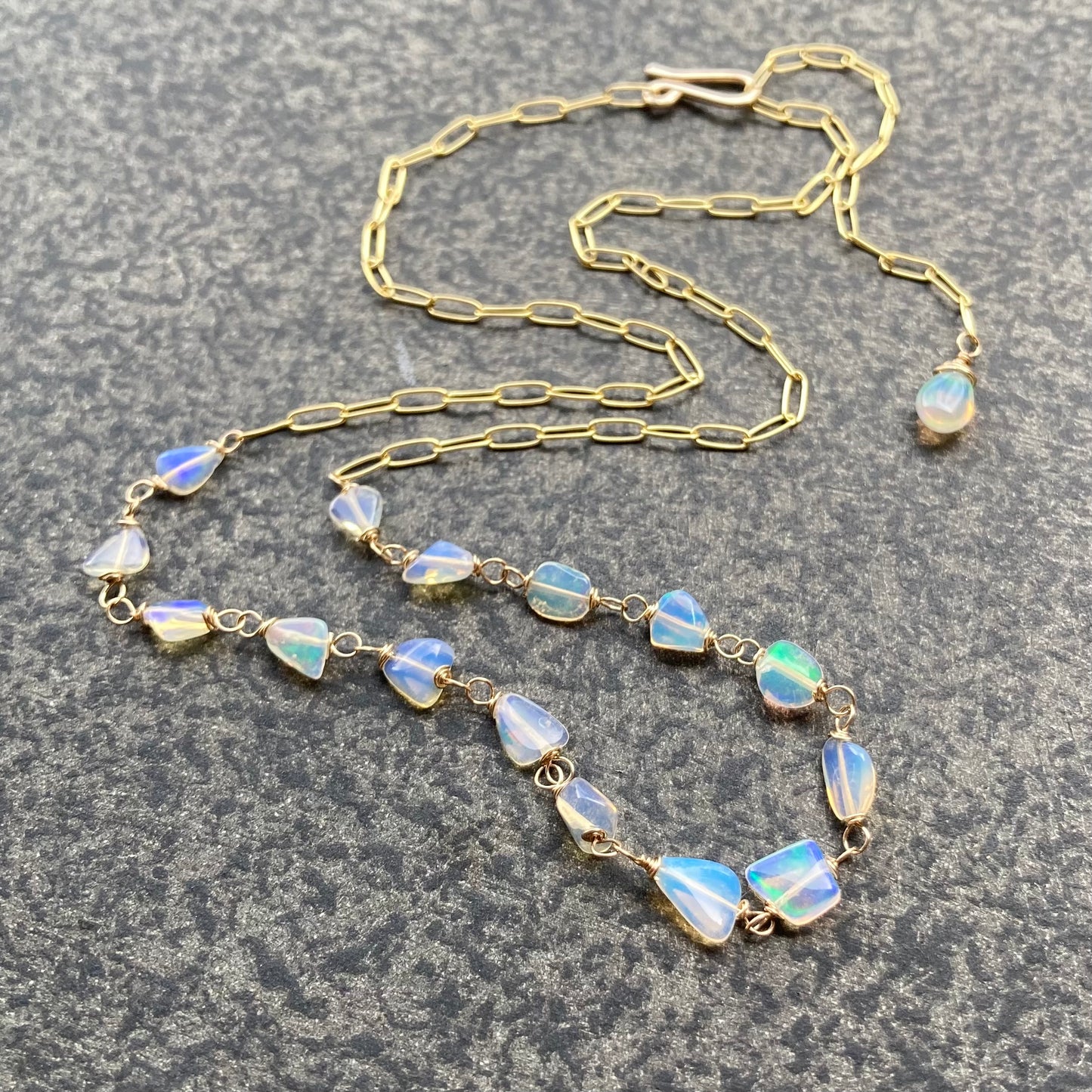 Ethiopian Opal & Gold Necklace