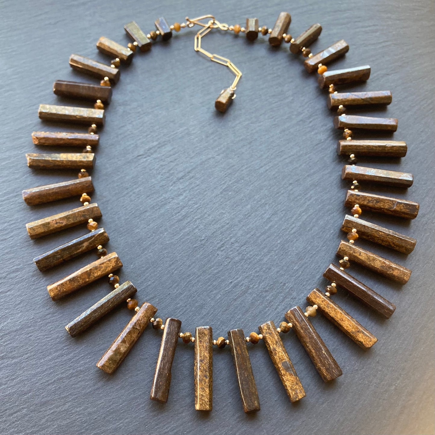 Bronzite & Gold Collar