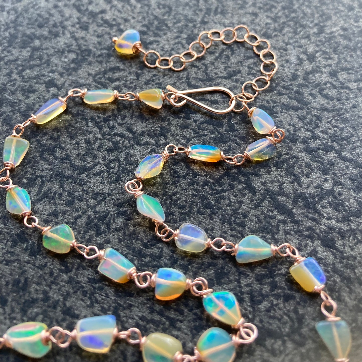 Ethiopian Opal & Rose Gold Necklace