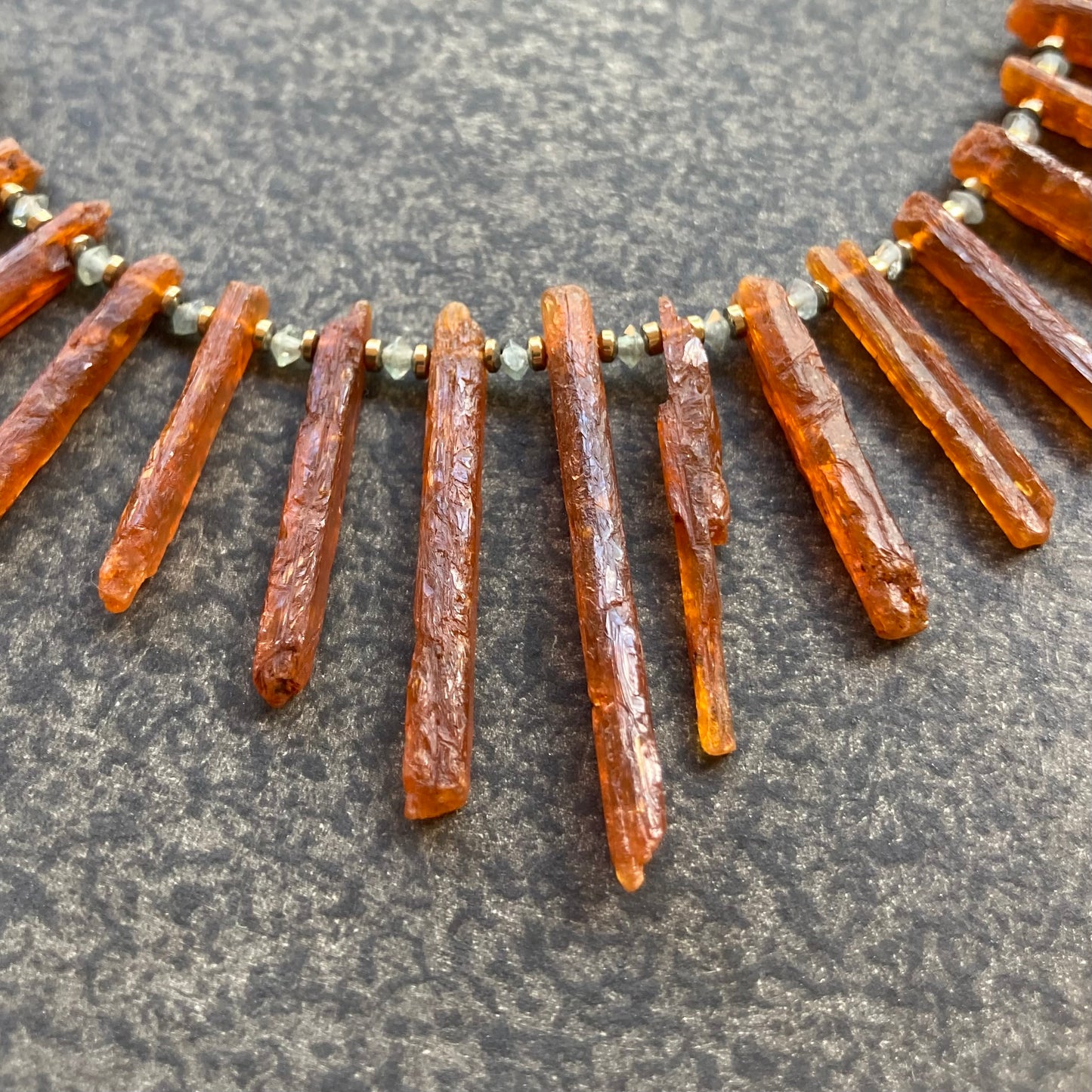 Orange Kyanite & Aqua Apatite Fire & Ice Choker