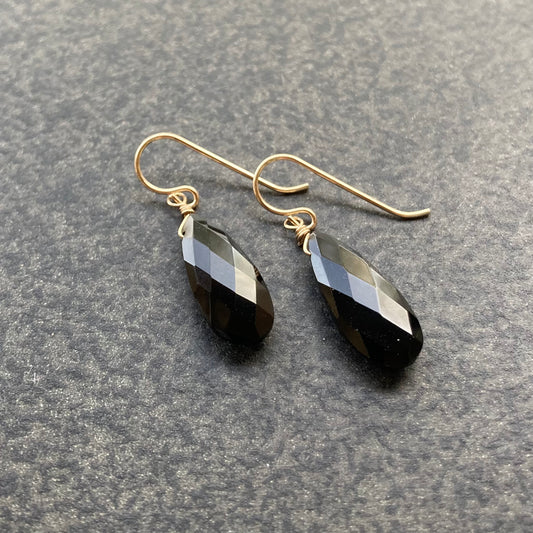 Black Onyx & 14k Gold Earrings
