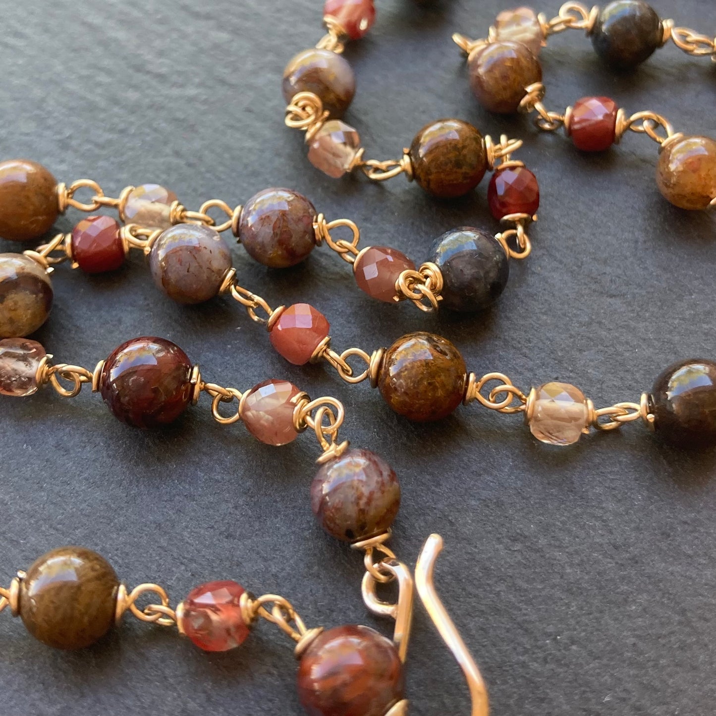 Pietersite, Lazasine, Gold & Bronze Wild Horse Coin Necklace