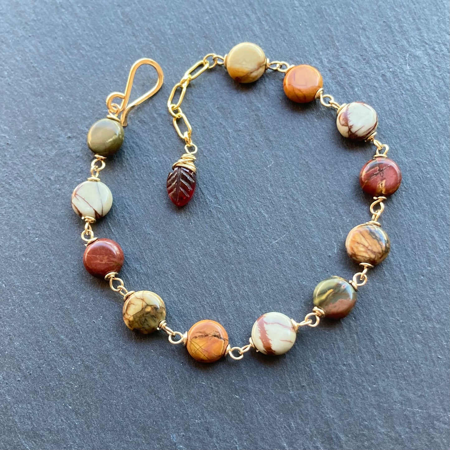 Red Creek Jasper & Gold Bracelet