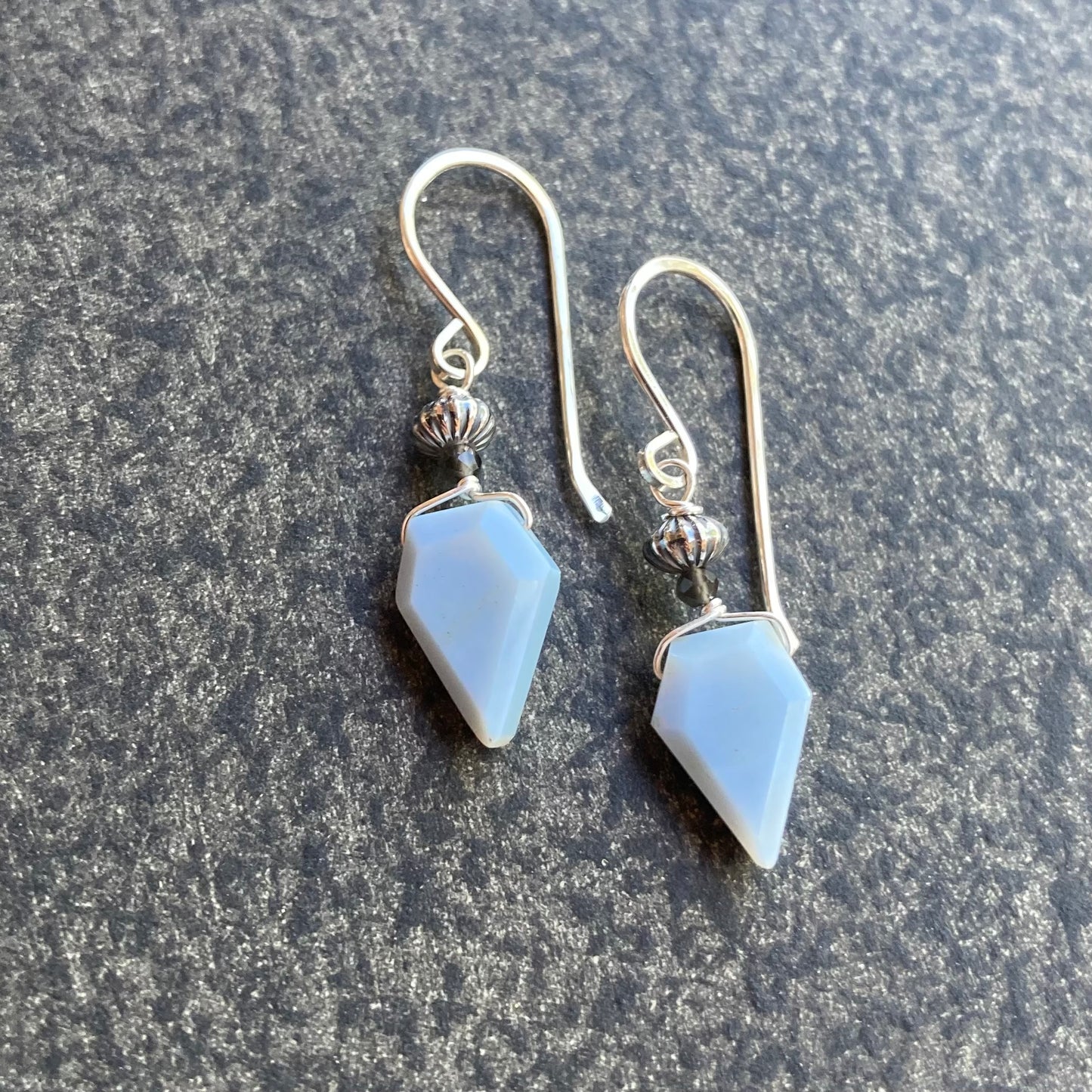 Blue Opal & Sterling Silver Earrings