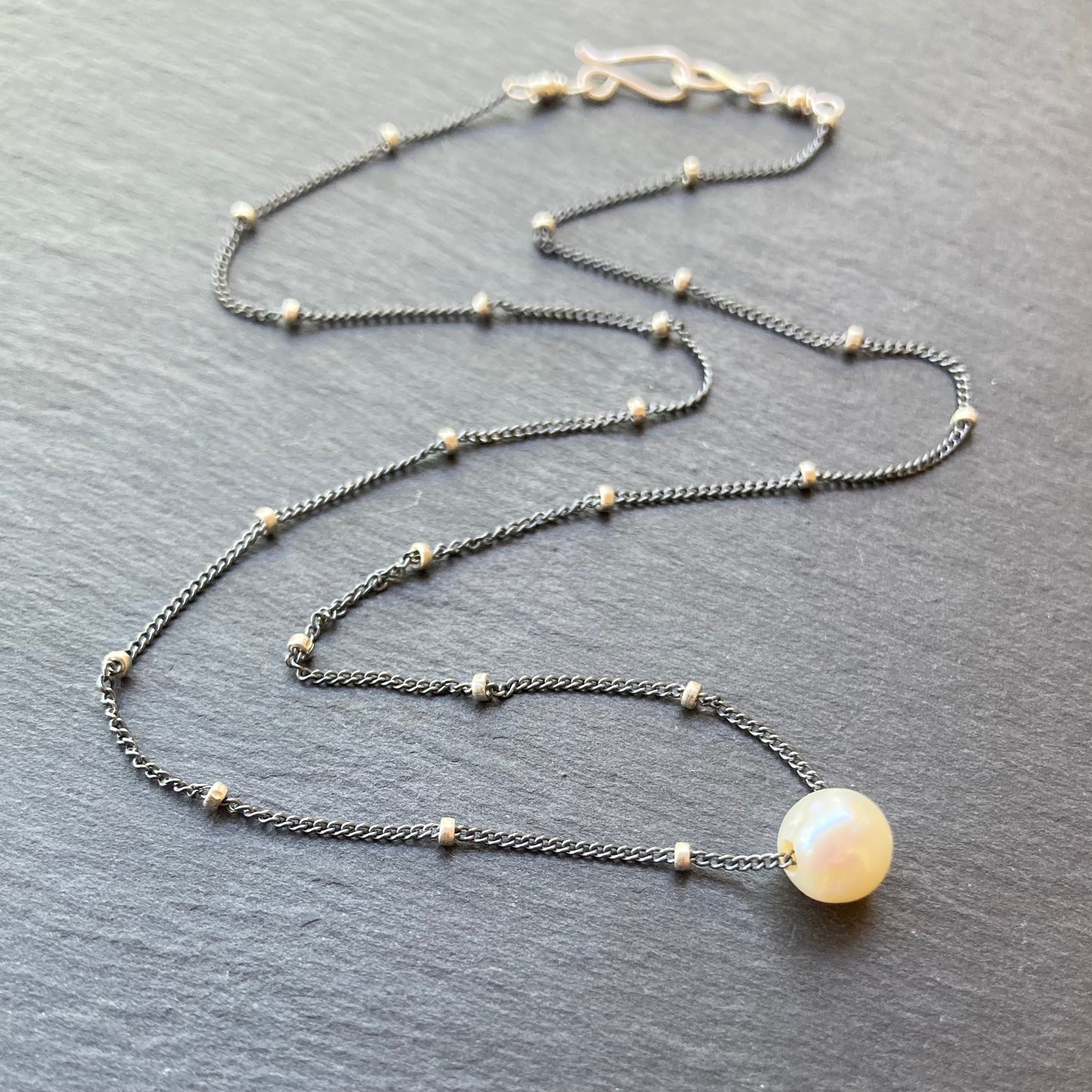 Akoya Pearl & Sterling Silver Necklace