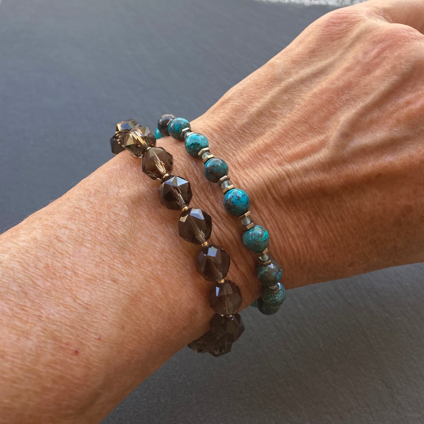 Smoky Quartz & Gold Bracelet