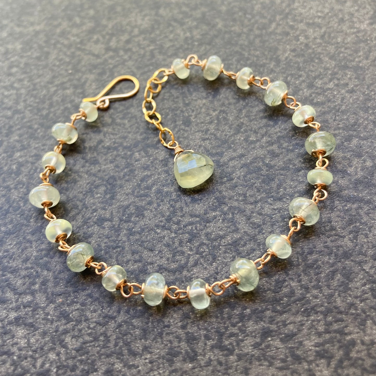 Prehnite & Gold Bracelet