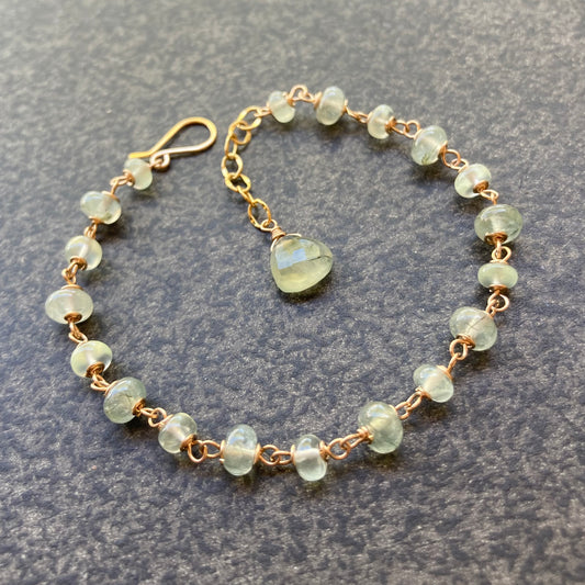 Prehnite & Gold Bracelet