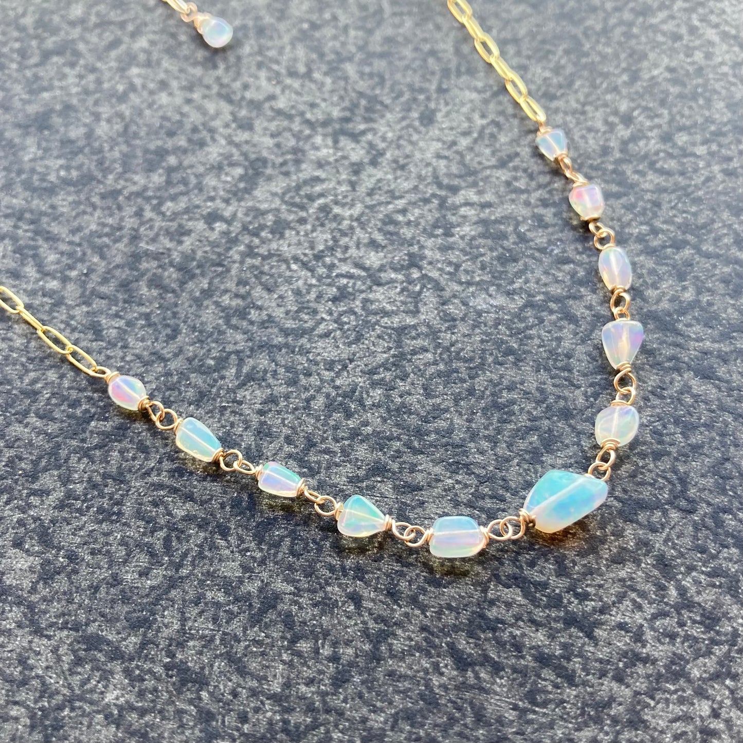 Ethiopian Opal & Gold Necklace