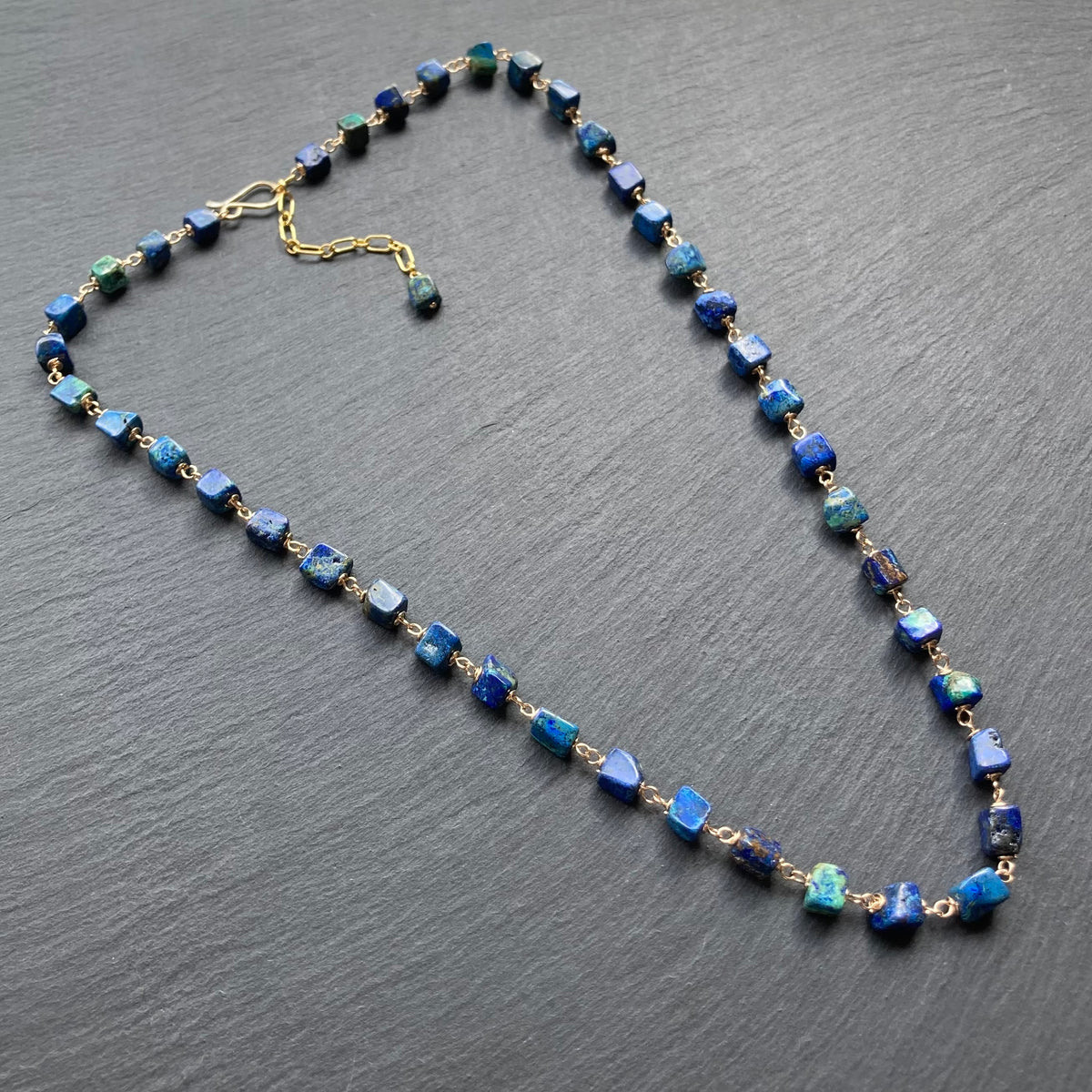 Azurite Malachite & Gold Necklace