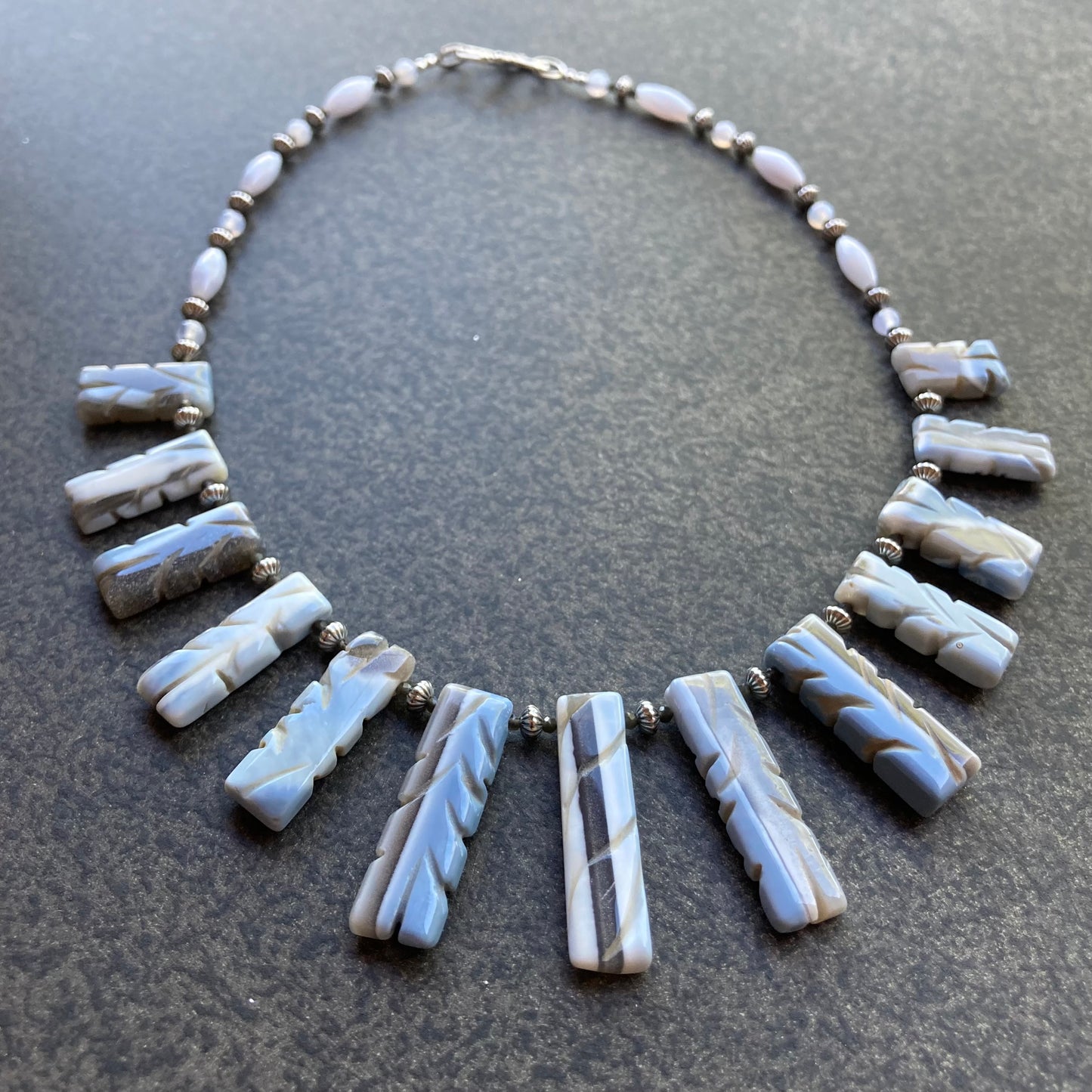 Owyhee Blue Opal & Sterling Silver Collar