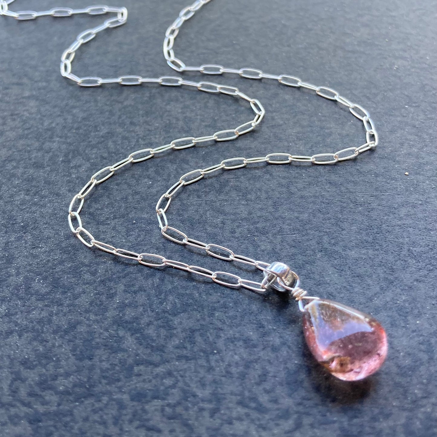 Lepidocrocite & Sterling Silver Pendant Necklace