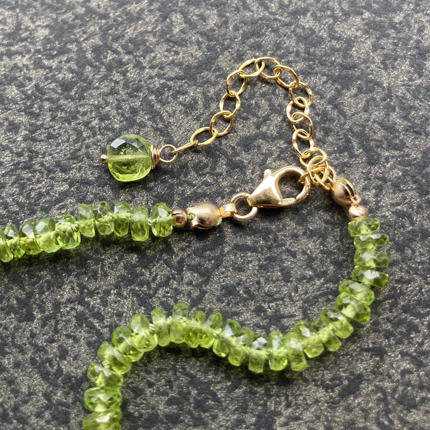 Peridot Hand Knotted Silk Necklace