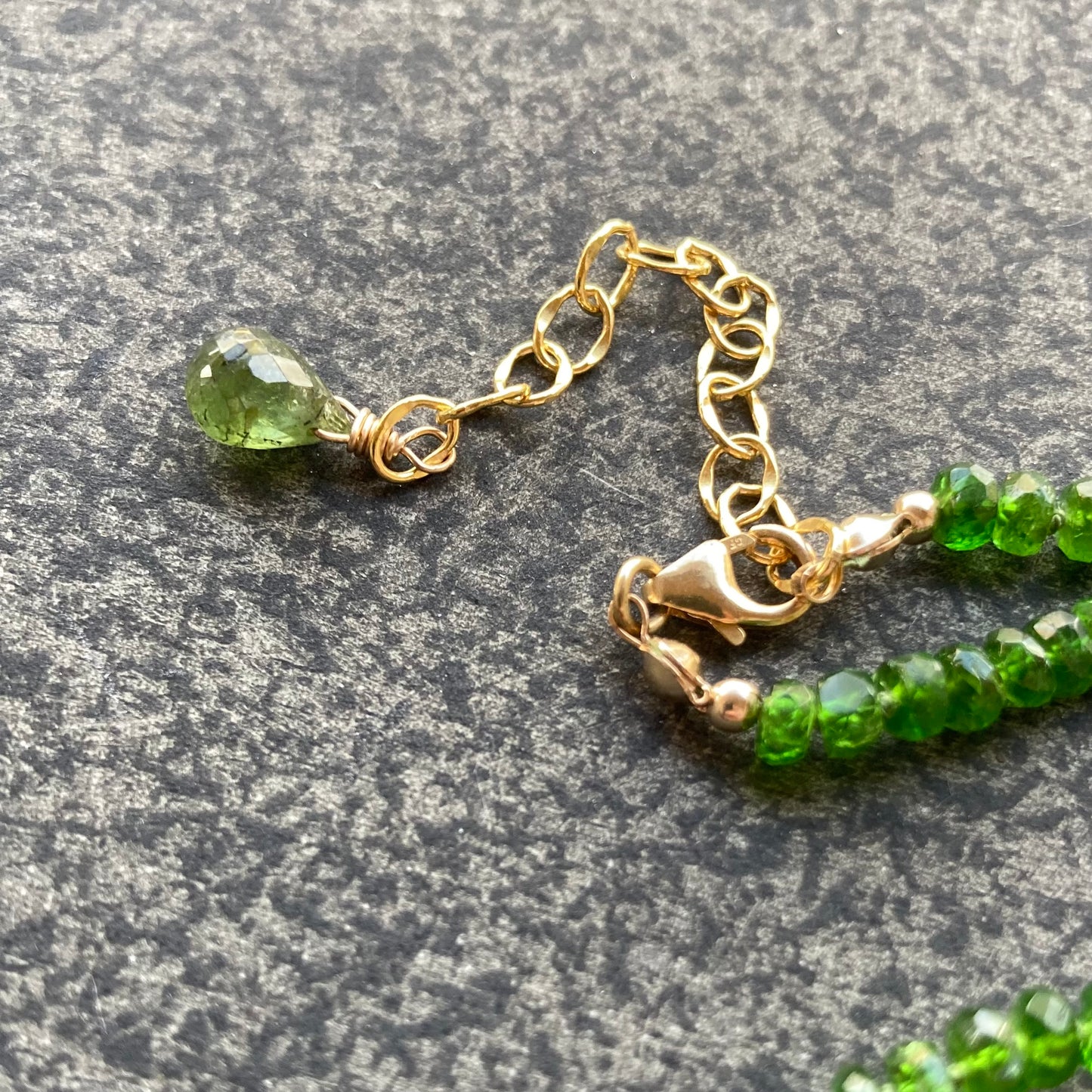 Chrome Diopside Hand Knotted Silk Necklace