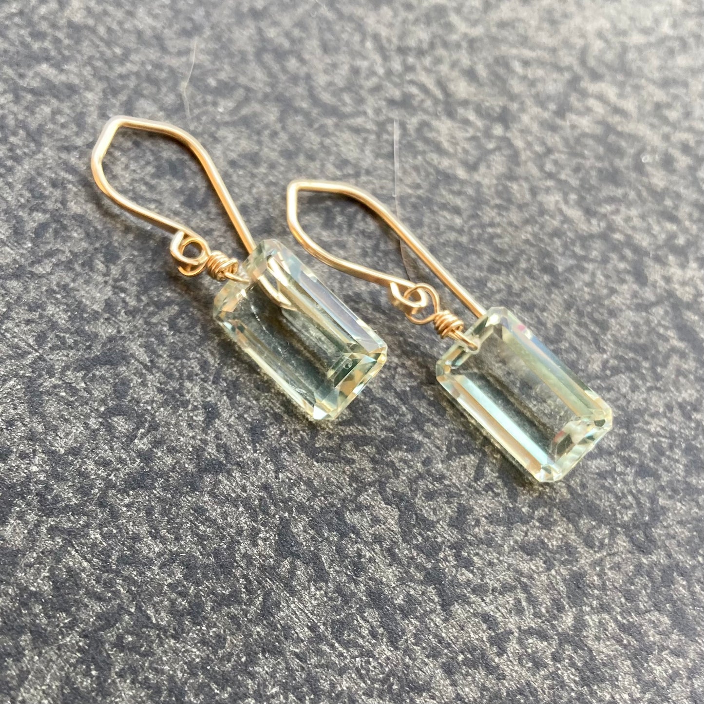 Prasiolite & Gold Earrings