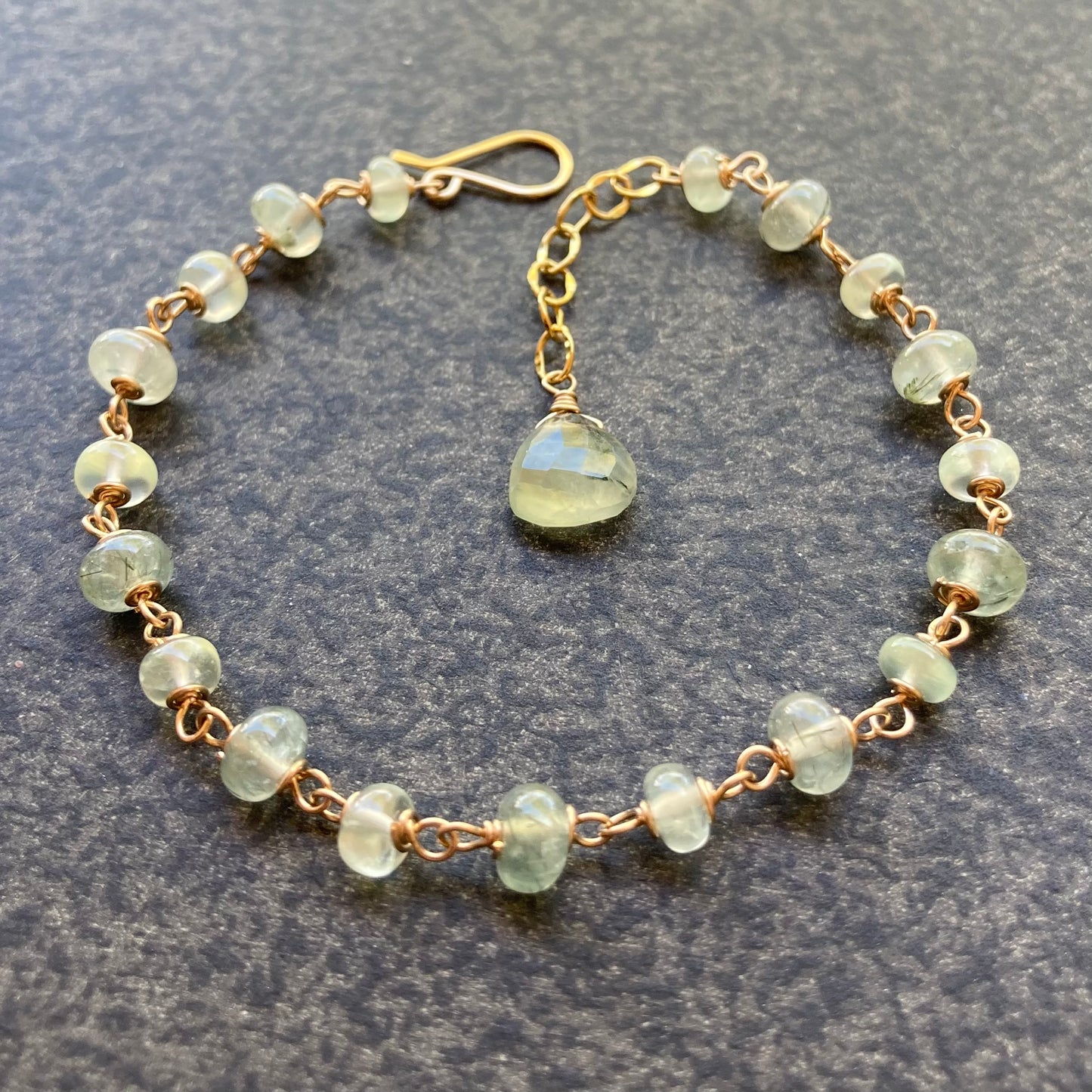 Prehnite & Gold Bracelet