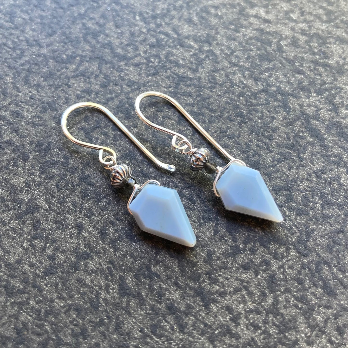 Blue Opal & Sterling Silver Earrings