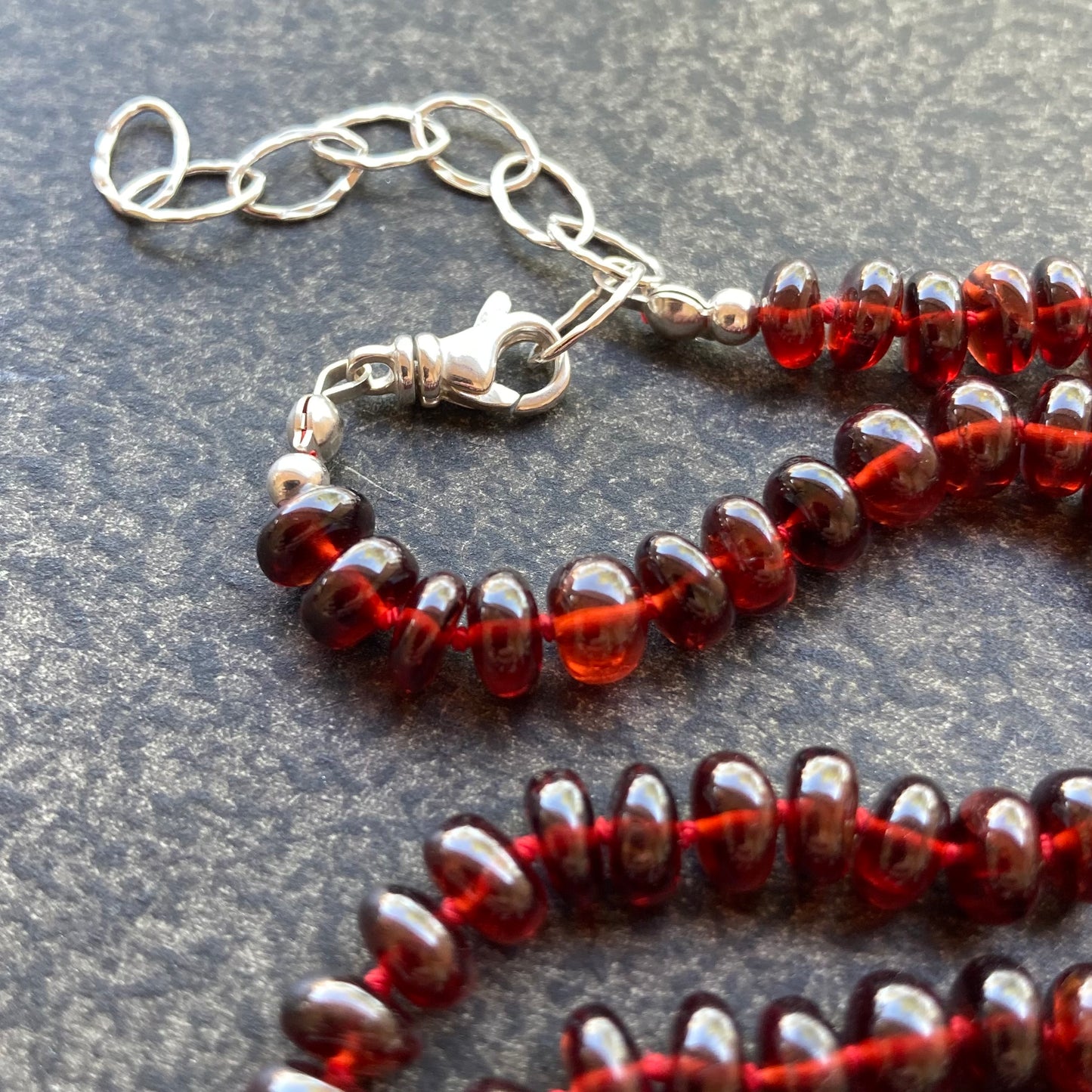 Mozambique Garnet Hand Knotted Silk Choker