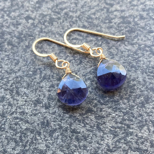 Iolite & Gold Earrings