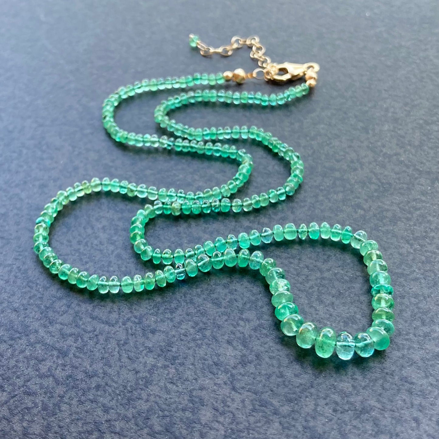 Zambian Emerald Hand Knotted Silk Necklace